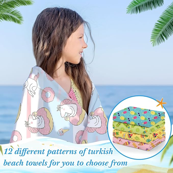 Peryiter 24 Pack Microfiber Oversize Turkish Beach Towel Set 12 Large Absorbent - Image 4