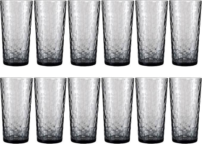 24-ounce Plastic Tumblers, Acrylic Drinking Glasses High-Balls, Reusable by ZAINCA