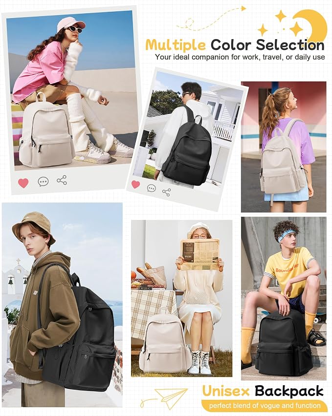 Black Backpack for Men Women Large, Gym Backpack for Women Foldable Outdoor - Image 7