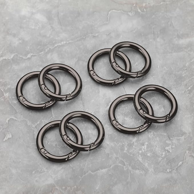 Gkeygo Key Ring Clip, 4/5 Inch Keychain Rings, 8 Pack Round Carabiner Clip - Image 7