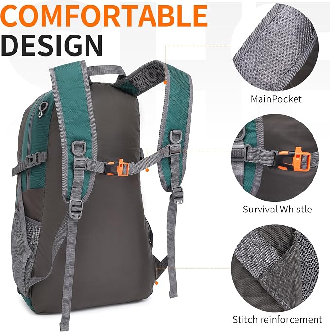 40L Hiking Backpack Lightweight Daypack Waterproof Travel Camping Backpack - Image 4