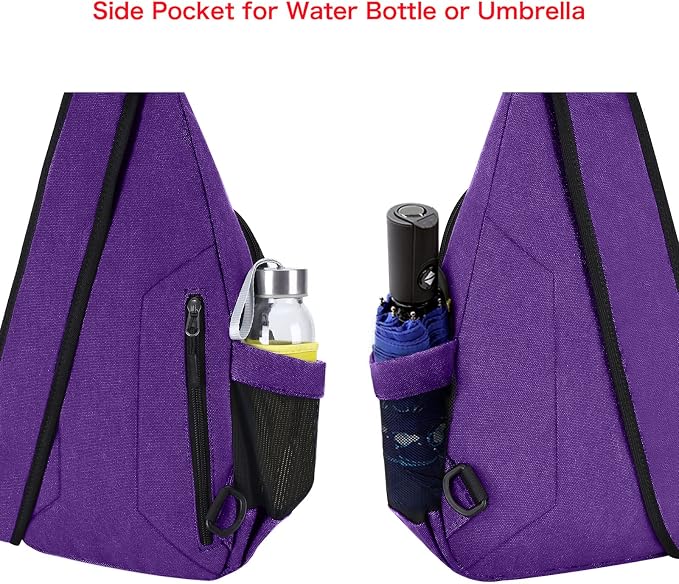 MOSISO Sling Backpack, Canvas Crossbody Hiking Daypack Bag - Image 7