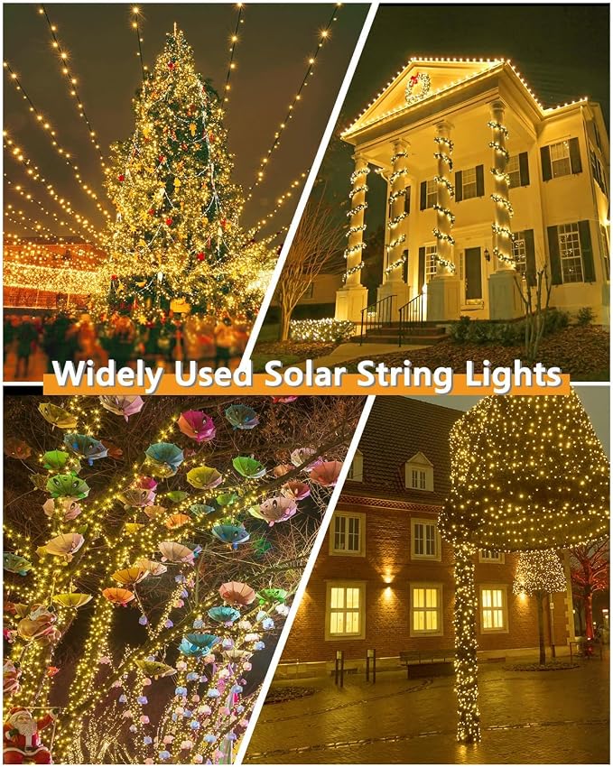 Upgrade 2Pack 500LED Solar String Lights Outdoor Waterproof, 180FT Solar Lights - Image 5