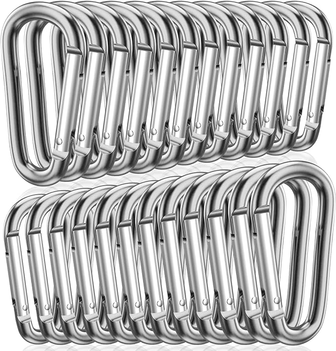 STURME 2" Aluminum D Ring Carabiners Clip D Shape Spring Loaded Gate Small by STURME