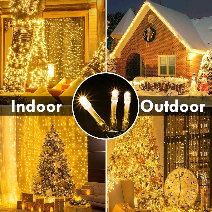 480LED 176FT Connectable String Lights Indoor Outdoor Clear Wire | Warm White - Image 6