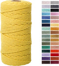 Yellow Macrame Cotton Cord 3mm x 109 Yards, Colorful Twine by AestheticDesignforYou