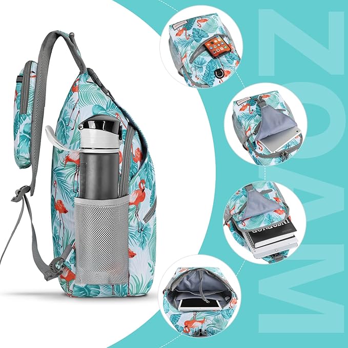 ZOMAKE Sling Bag, Small Crossbody Sling Backpack, Water Resistant Shoulder - Image 3