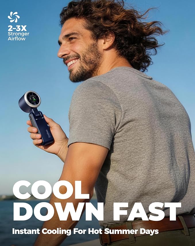 Diveblues Portable Handheld Turbo Fan, 5 Gear Wind, Battery Operated, 3 IN 1 - Image 2
