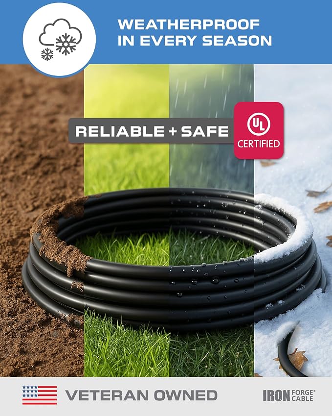 Iron Forge Cable 2 Pack 100 Ft Black Extension Cord, 100 Foot Extension Cord - Image 4