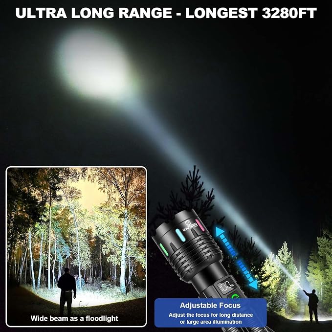 Esgreen Rechargeable Flashlights High Lumens 100000 Single 2 Modes, Super - Image 5