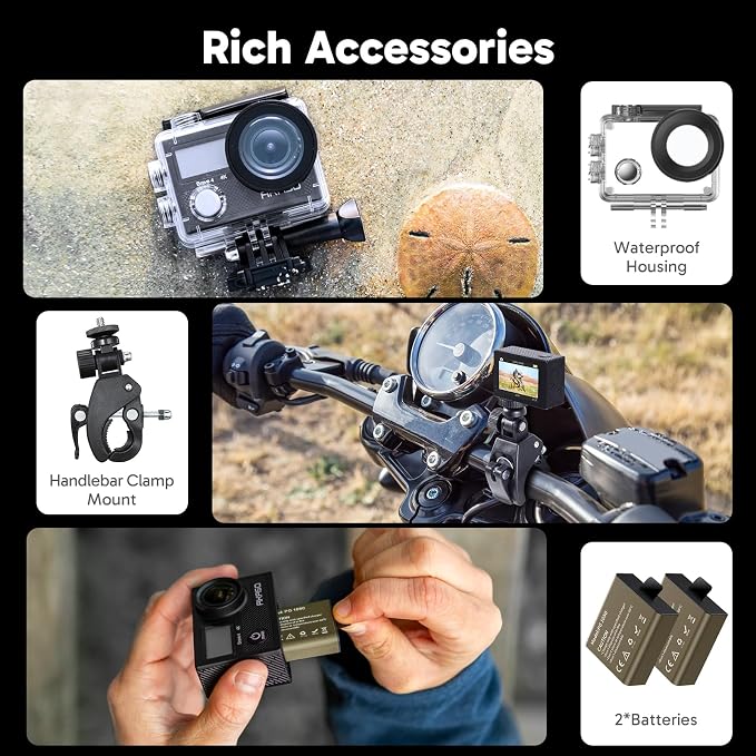 AKASO Brave 4 Action Camera 4K 30fps Ultra Hd Video 20MP Photo, WiFi Remote - Image 8