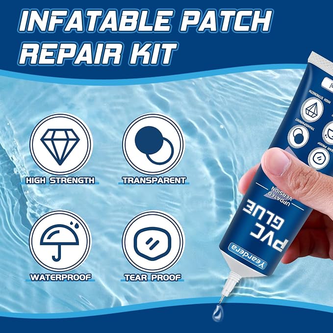 Yeardera Air Mattress Patch Kit, Waterproof Vinyl Repair Kit, High Strength PVC - Image 3