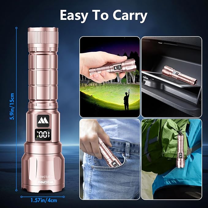 WdtPro LED Rechargeable Flashlight 2 Pack, Super Bright Zoomable 6000 Lumens - Image 6