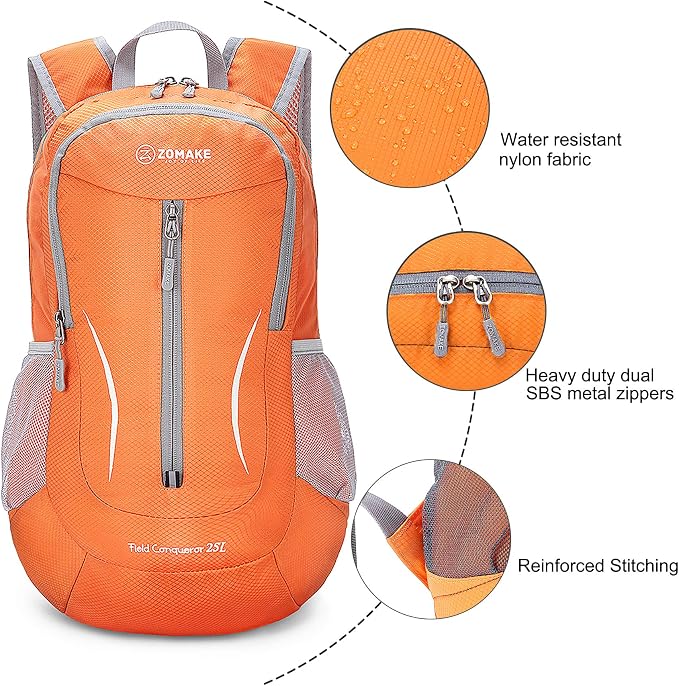 ZOMAKE Ultra Lightweight Packable Backpack 25L, Foldable Hiking Backpacks Water - Image 5