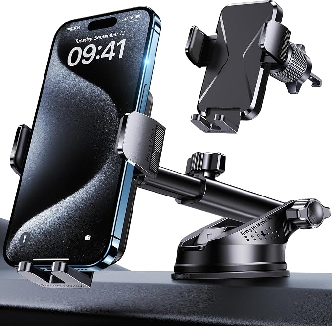 GUWEZ 360° Adjustable Car Phone Holder Universal Hands-Free Mount by YourUltimateDrivingCompanio
