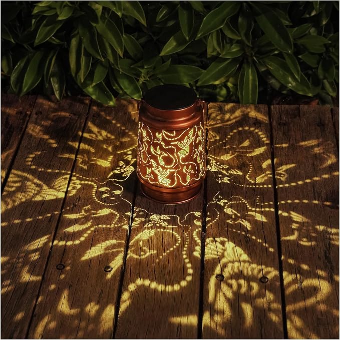 2 Pack Solar Hummingbird Lanterns Outdoor Hanging Decor Lantern, Waterproof - Image 2
