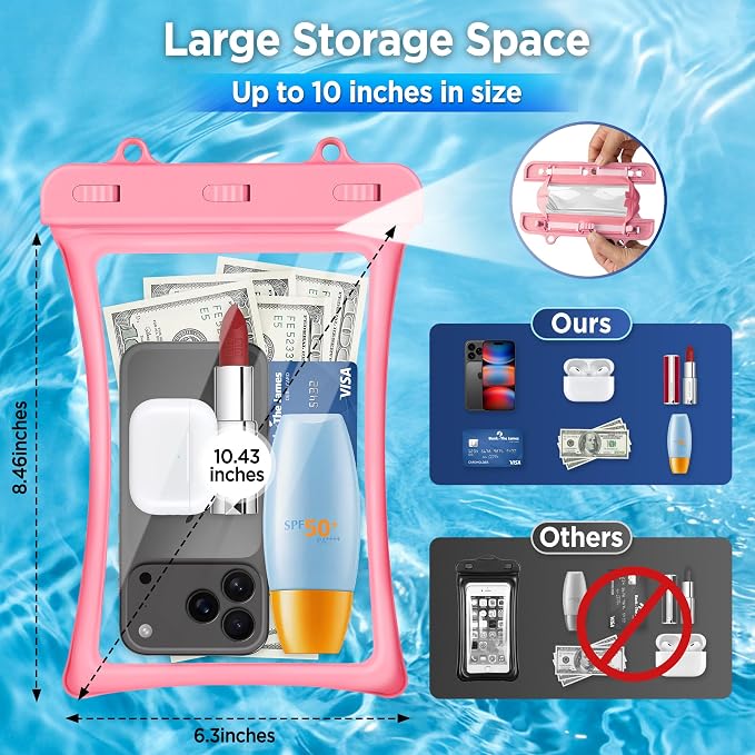 CACOE [Floatable Floating Universal IPX8 Waterproof Phone case 2 Pack-Up to - Image 3