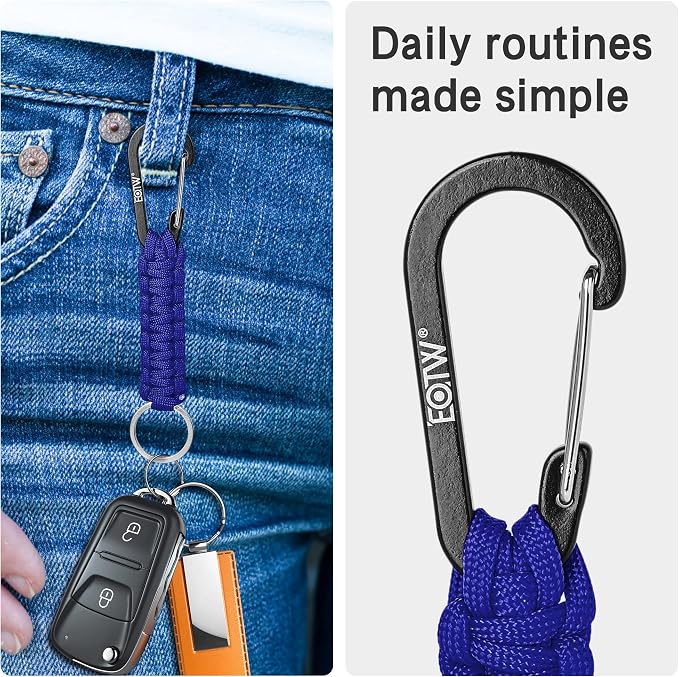 EOTW Paracord Keychain for Men Women Paracord Carabiner Backpack Keychain - Image 3