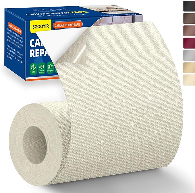 Self-Adhesive Canvas Repair Tape, Fabric Patch Repairs Kit by Sgooyir
