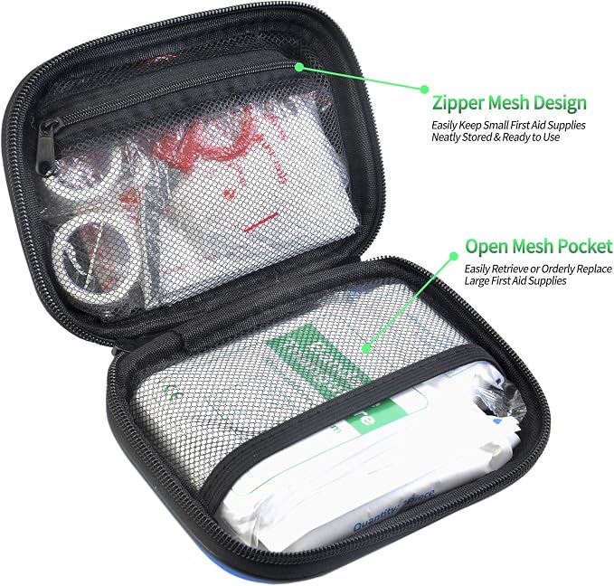 I GO 85 Pieces Hard Shell Mini Compact First Aid Kit, Small Personal Emergency - Image 3