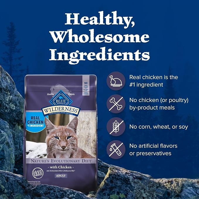 Blue Buffalo Wilderness Natural Adult Dry Cat Food, High-Protein and Grain-Free - Image 7