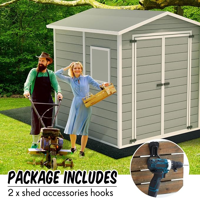 MorningRo 2 Pack Shed Accessories Multi Purpose Shed Hooks Metal Power Tool - Image 3