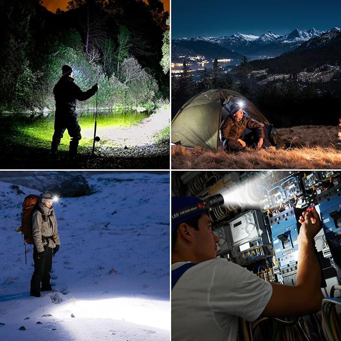 Rechargeable Headlamp 2Pack, 99000 Lumens Super Bright LED Head Lamp - Image 9