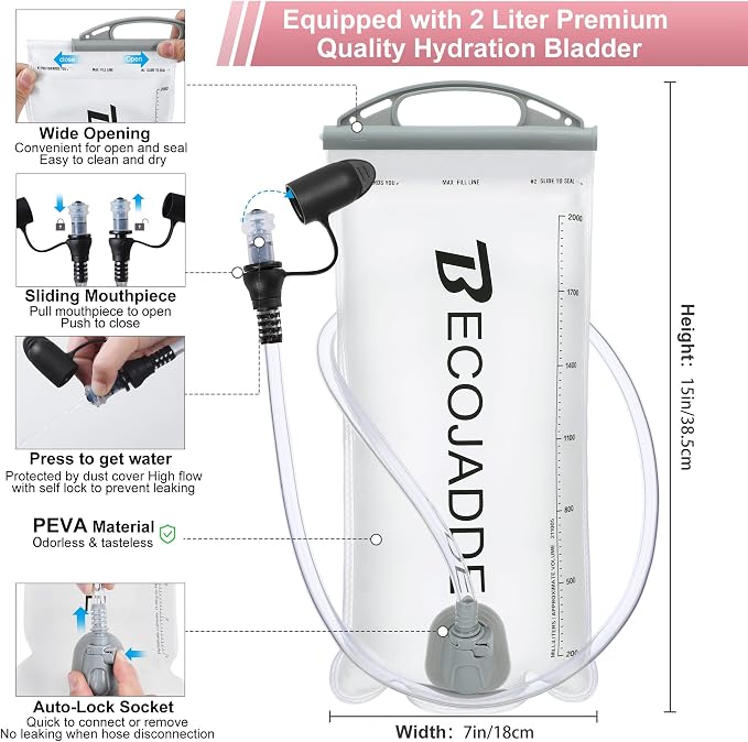 BECOJADDE Running Vest Hydration Backpack - Image 5