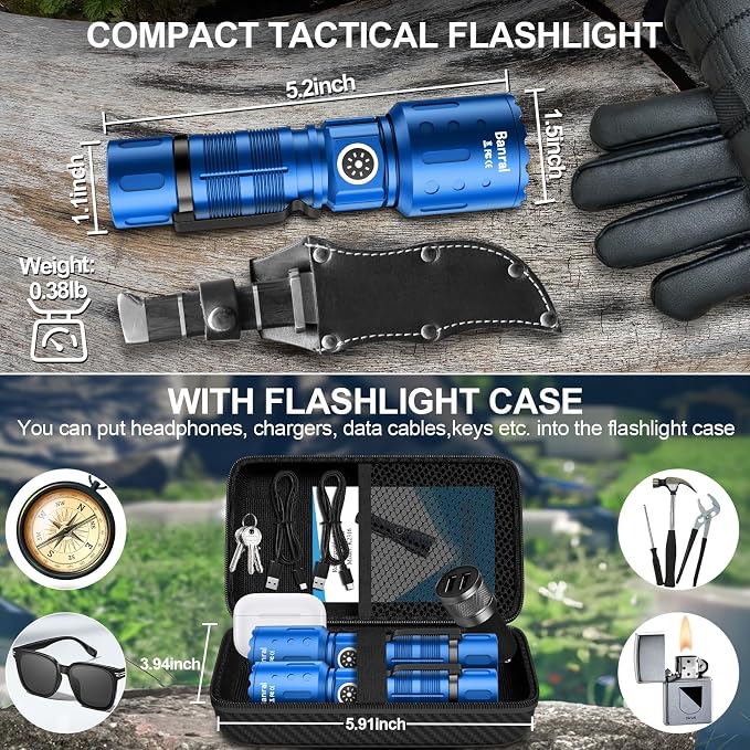 Banral Flashlights High Lumens Rechargeable, Super Bright Long Range Small - Image 2