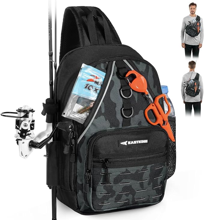 KastKing Karryall Sling Tackle Bag–Fishing Sling Pack, Fishing Backpack by KastKing