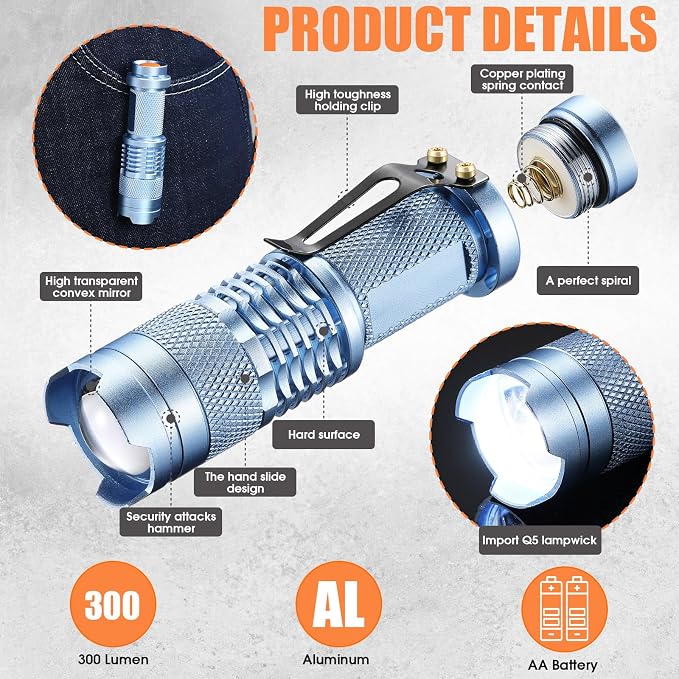 Fumete 20 Pieces LED Flashlight Mini 3 Mode Tactical Torch Small Water - Image 3