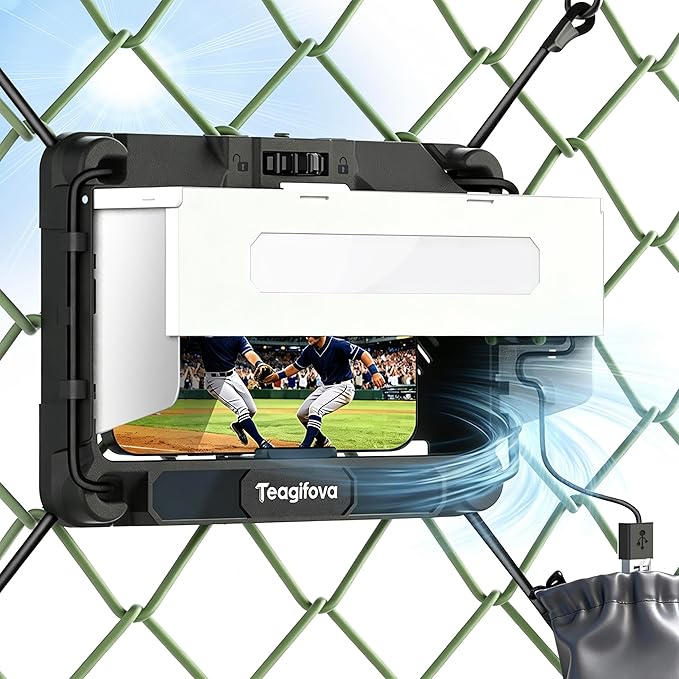 Phone Fence Mount with Shade & Cooling Fan by Unknown
