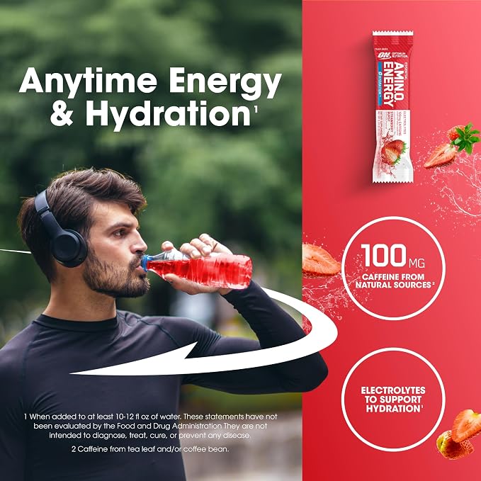 Optimum Nutrition Amino Energy Plus Hydration Packets, On-The-Go Energy Powder - Image 5