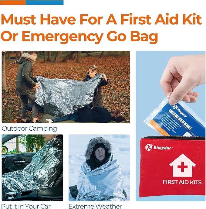 Emergency Blanket for Camping & Survival 30 Packs, Provides Thermal Protection - Image 6
