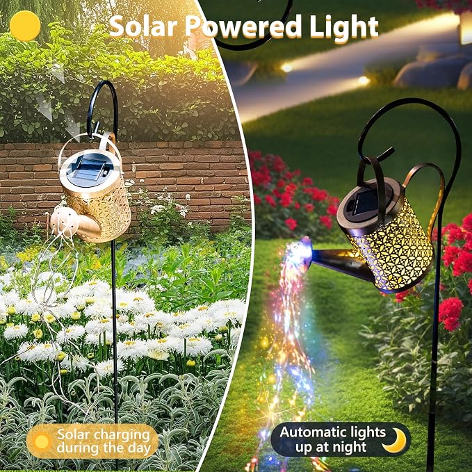 SRNPMIU Solar Watering Can Light, Solar Yard Decorations Outdoor, Garden Decor - Image 3