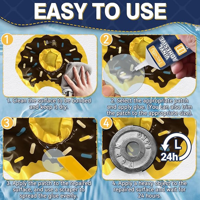 Tiepetly Vinyl Repair Kit Transparent, Air Mattress Patch Kit Heavy Duty - Image 6
