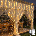 JMEXSUSS 900 LED Outdoor Curtain Lights, 9.5x29.5ft Christmas Lights Plug in by JMEXSUSS