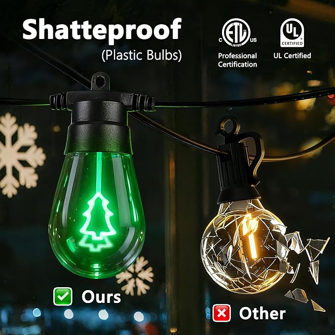 LED Outdoor String Lights, 50FT Patio Lights - Image 7