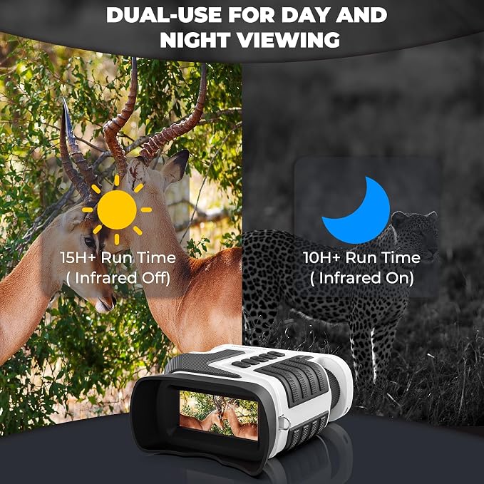 WOSPORTS 4K Night Vision Goggles – 1315FT Detection, Dual Zoom, Rechargeable - Image 6