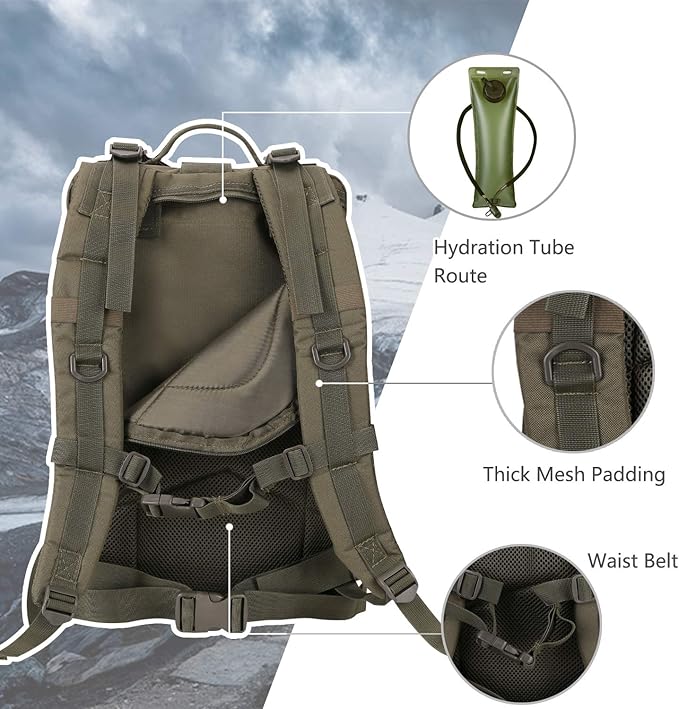 Hannibal Tactical MOLLE Assault Backpack, Tactical Backpack Military Army - Image 5