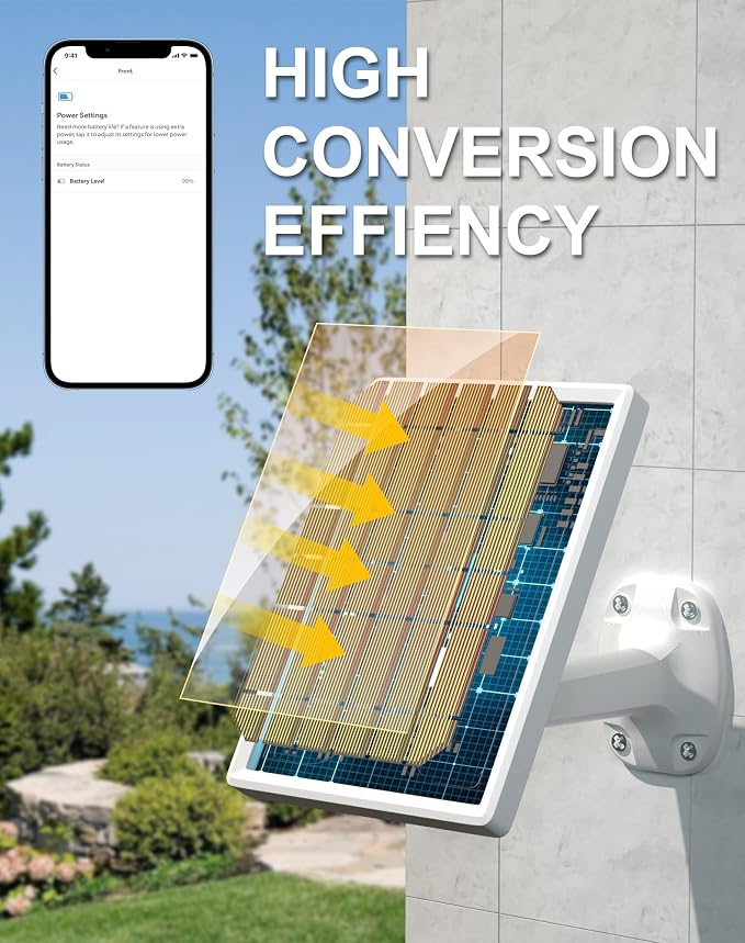Solar Panel for Ring Camera, Camera Solar Panel Charger Compatible - Image 2
