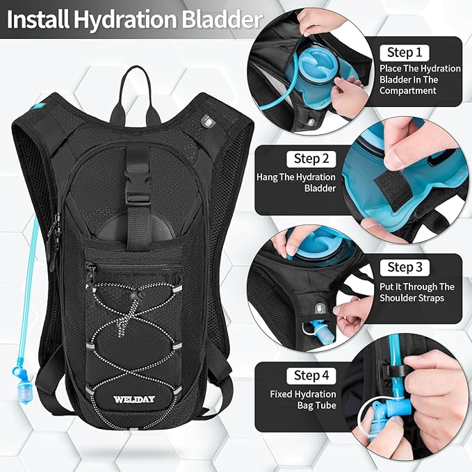 Hydration Backpack with Leak Proof Water Bladder, Lightweight Hydro Water - Image 4