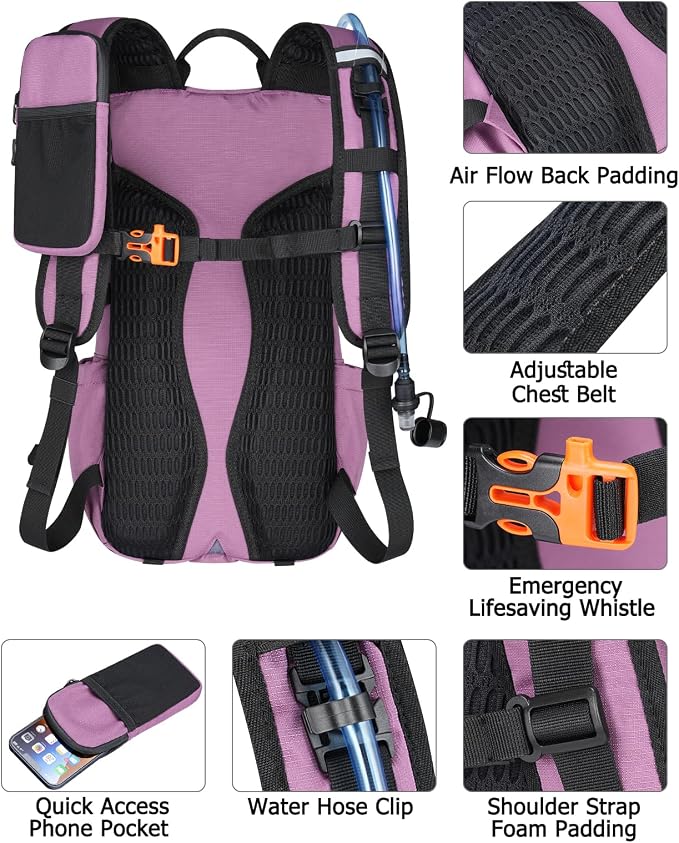 NOOLA Hydration Backpack with 3L Water Bladder, 22L / 25L Water Backpack - Image 7