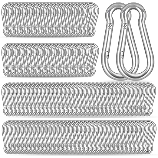 120PCS M5 Heavy Duty Carabiner Clip, 2Inch Snap Hook Quick Link Small Carabiner by XHAMXE