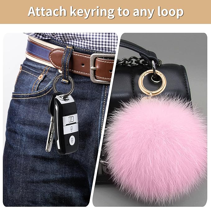 Gkeygo Key Ring Clip, 4/5 Inch Keychain Rings, 8 Pack Round Carabiner Clip - Image 6