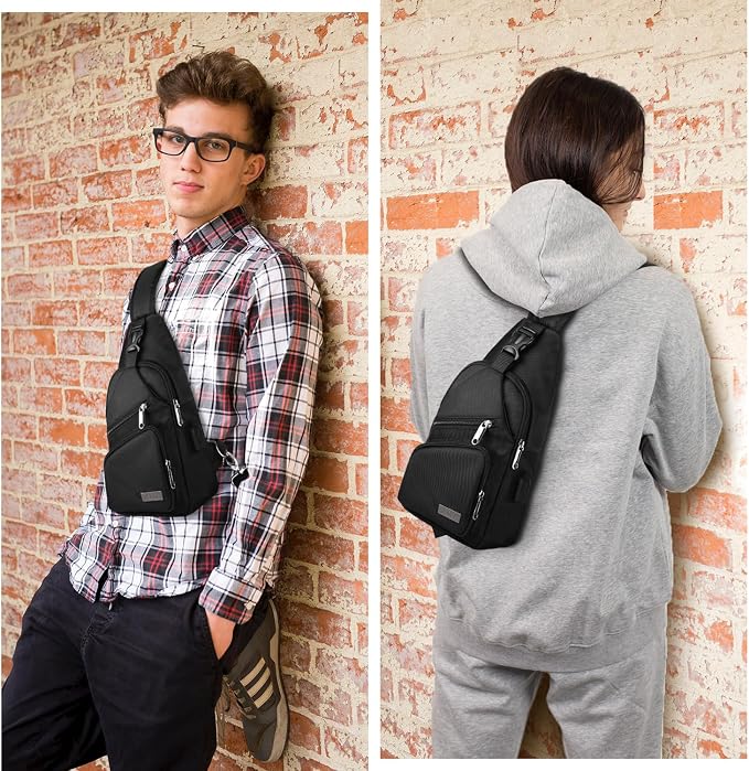 AMJ Crossbody Sling Bag Men Women, Casual Shoulder Backpack, Chest Daypack - Image 6