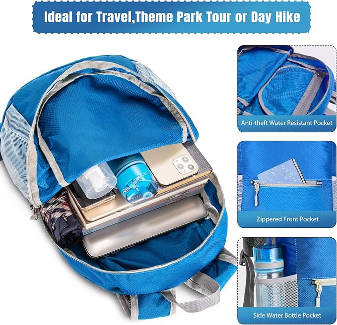ZOMAKE Ultra Lightweight Hiking Backpack 20L, Packable Small Backpacks Water - Image 3