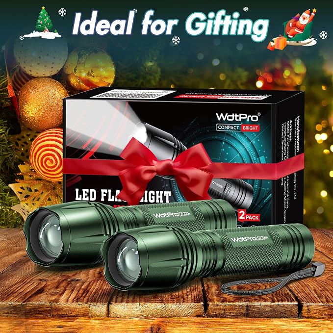 WdtPro LED Flashlight High Lumens SR2000 Pro, 2 Pack Brighter Tactical - Image 7