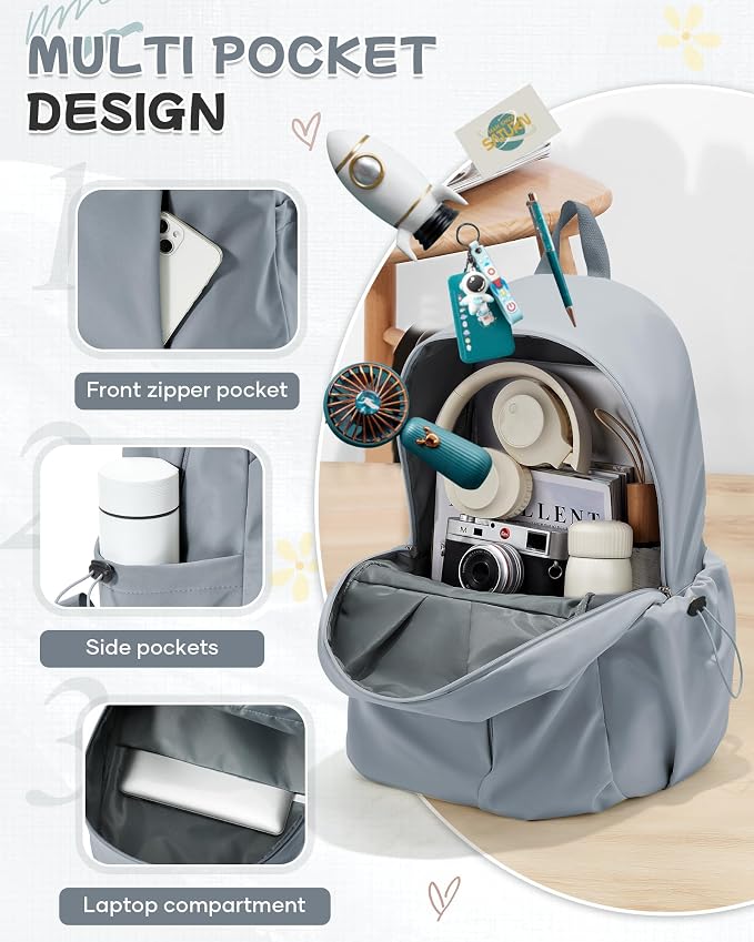 Small Backpack for School Girls Kids Women, Waterproof Bookbag Cute High School - Image 4