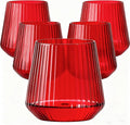 Lueumxc 40 Pack Plastic Ribbed Wine Glasses, 14Oz Origami Disposable Wine by Lueumxc
